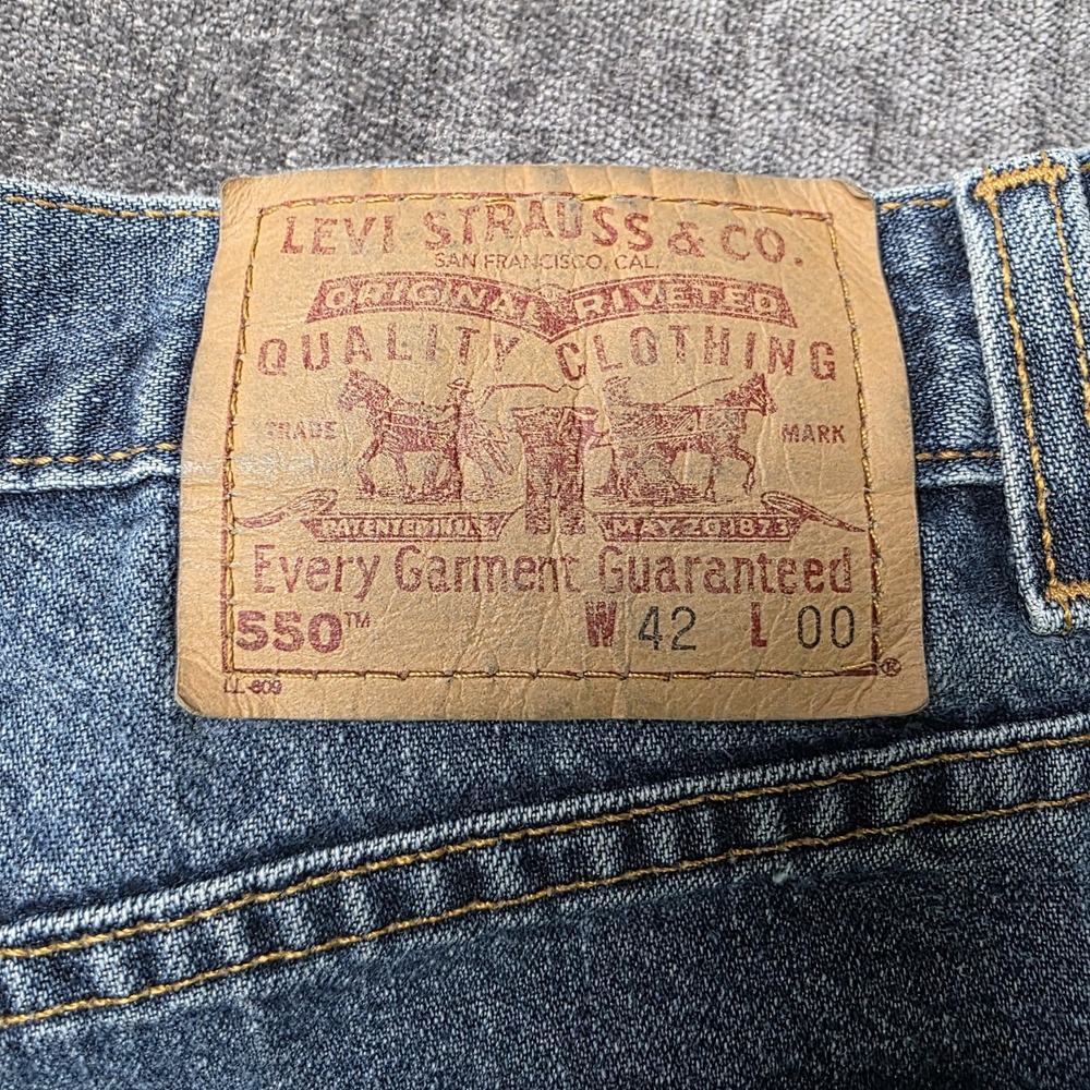 Vintage 90s Y2k Levis 550 Shorts Mens 42 Fits 39 Relaxed Fit Jorts Baggy USA 9" - Picture 8 of 9